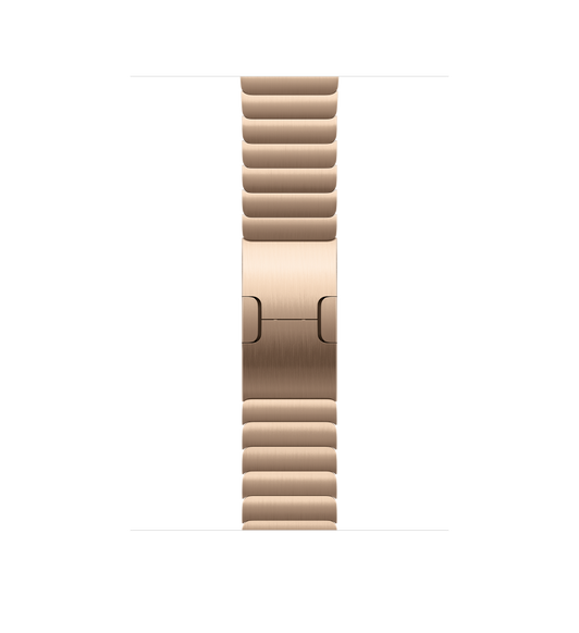 Goudkleurige schakelarmband, titanium schakels met vlindersluiting
