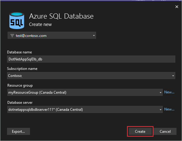 Configure database